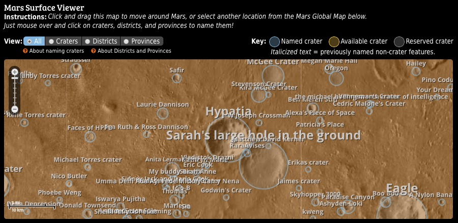 Uwingu Mars Map